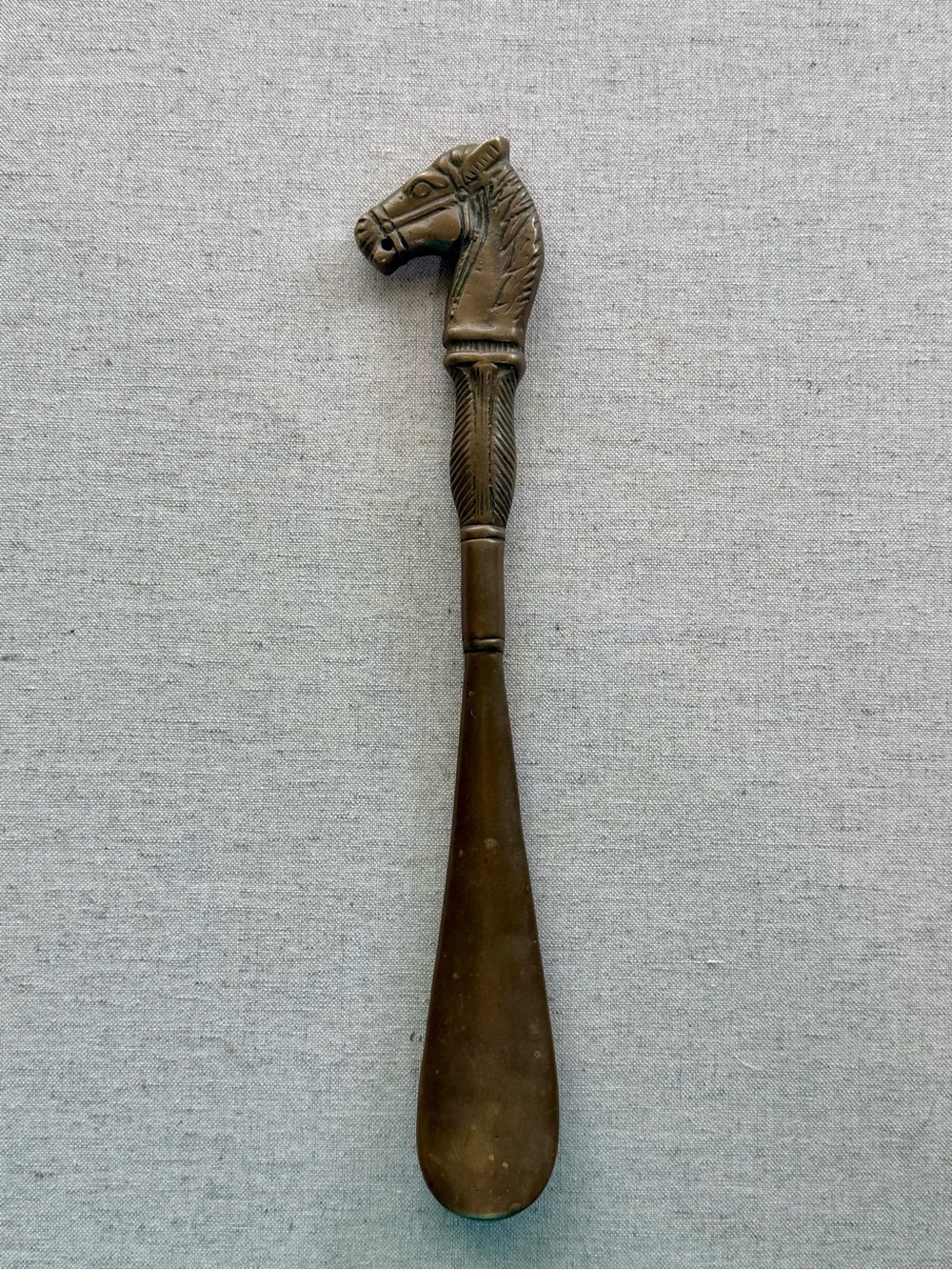 Vintage Solid Brass Horse Head Shoehorn | Heavy Brass Boothorn